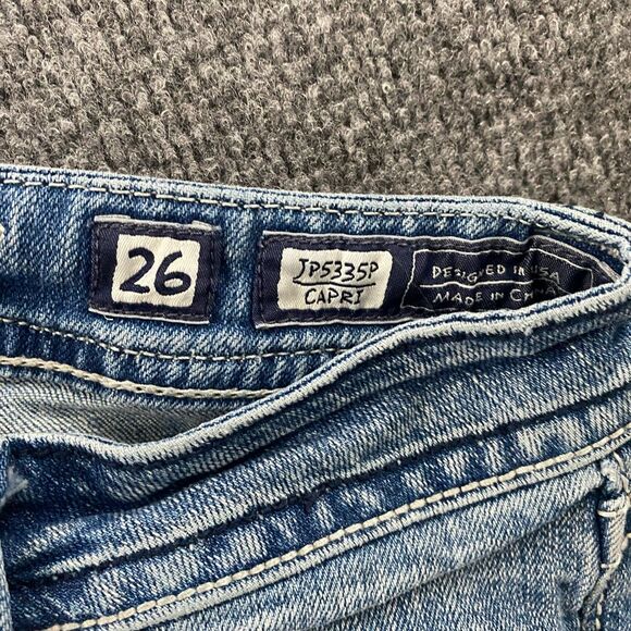 Miss Me Jeans Womens 26 Blue Capri Mid Rise Embroidered Flap Pockets Ladies - Picture 8 of 12